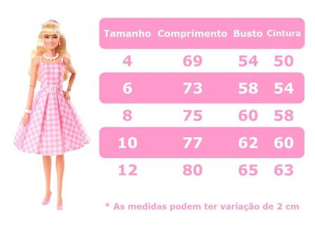 Vestido Infantil Barbie Filme Xadrez Festa Luxuoso - Charlotte - Vestido  Infantil - Magazine Luiza