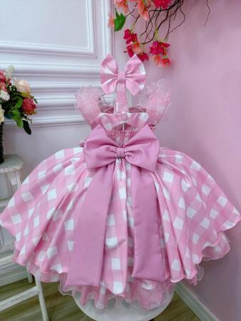 Vestido Infantil Barbie Filme Xadrez Festa Luxuoso - Charlotte - Vestido  Infantil - Magazine Luiza