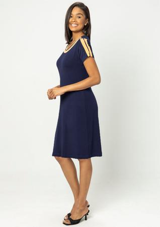 Vestido basico store azul marinho
