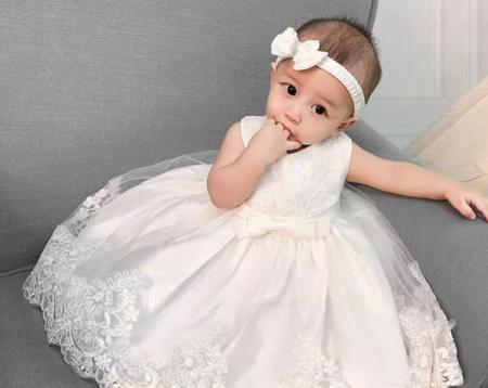 Vestido Bebê Vermelho Renda Princesa Realeza Laço Babados