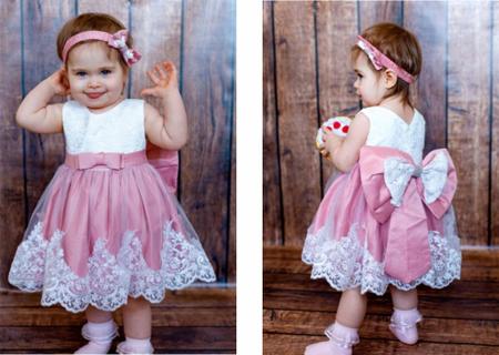 Vestido bebe festa princesa realeza renda estruturada luxo 6 meses a 4 anos  - Ranna Bebe - Vestido para Bebês - Magazine Luiza