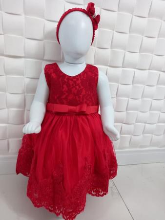 Imagem de Vestido bebe festa princesa realeza renda estruturada***tam 6/9 meses***