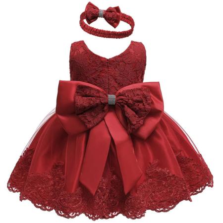 VESTIDO BEBE FESTA PRINCESA REALEZA RENDA ESTRUTURADA CORAL