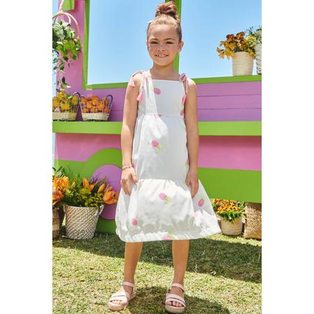 Vestido Branco Abacaxi - Infanti Imagem de Vestido Branco Abacaxi