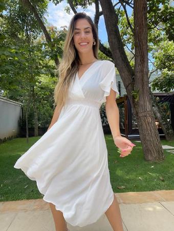 Vestido branco solto sales