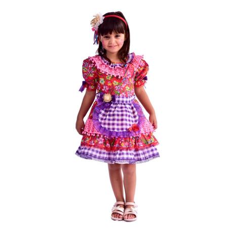 Imagem de Vestido Caipira festa Junina Infantil Papilloo