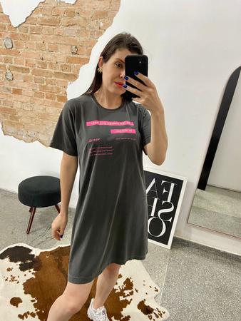 Vestido Camiset o com Lavanderia Voorth Vestido Feminino