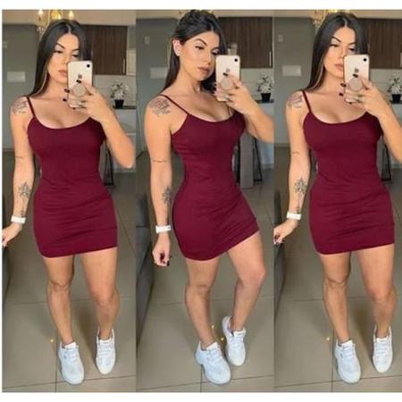 Vestido de alça fina colado sales