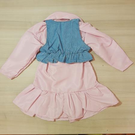 Vestido Barbie Girl Rosa Com Babado Menina Infantil