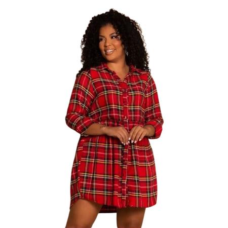 Vestido chemise hotsell xadrez vermelho