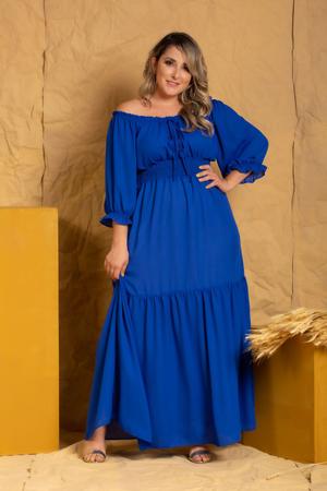 Vestido plus size azul cheap royal