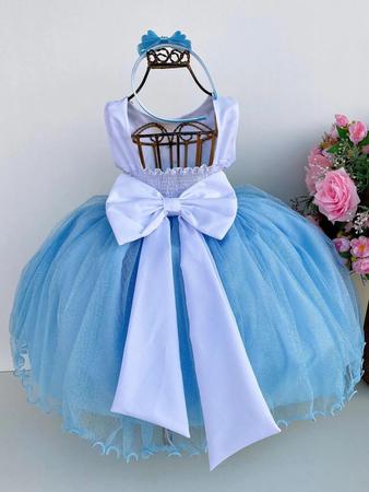 Vestido Cinderela azul modelo Sandra infantil