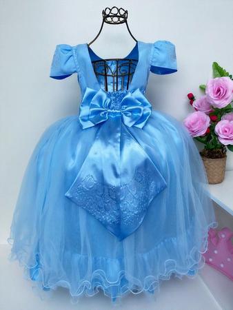 Vestido Cinderela Azul Serenity Longo Dama Daminha Florista - Catri Vestidos  Infantis - Vestido Infantil - Magazine Luiza