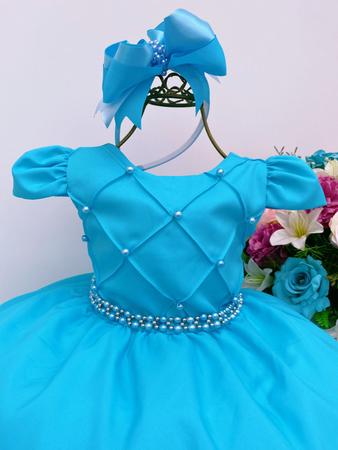 Vestido Cinderela Frozen Azul Turquesa Infantil Dama Daminha - Catri Vestidos  Infantis - Vestido Infantil - Magazine Luiza