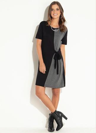 Vestido cinza sale e preto