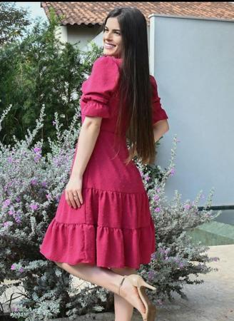 vestido cor marsala midi . Vestido Feminino Magazine Luiza