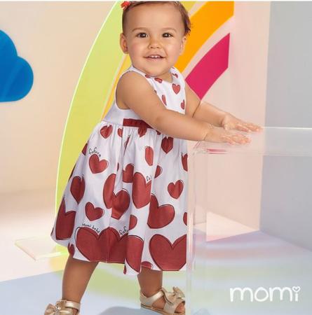 VESTIDO COM LAÇO E CRISTAIS FOFOS MOMI - Fofura Baby Kids