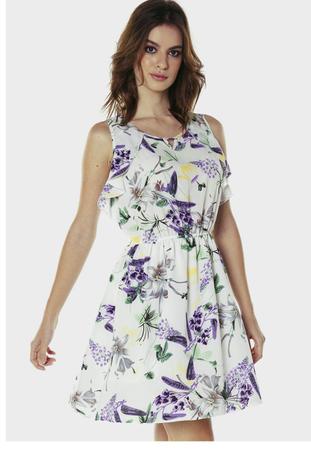 Vestido branco floral best sale curto