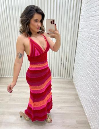 Vestido vermelho croche sale