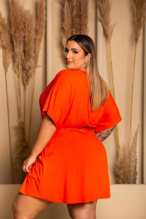 Vestido laranja hot sale curto