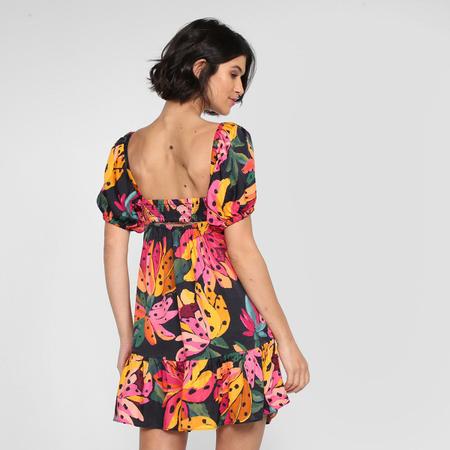 Vestido Curto Farm Flor de Banana Vestido Feminino Magazine Luiza