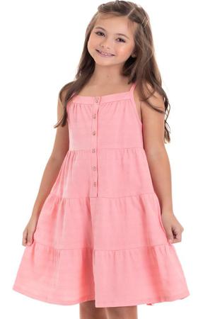 Vestido Bebê Menina Babados Flores Rosa TMX Kids