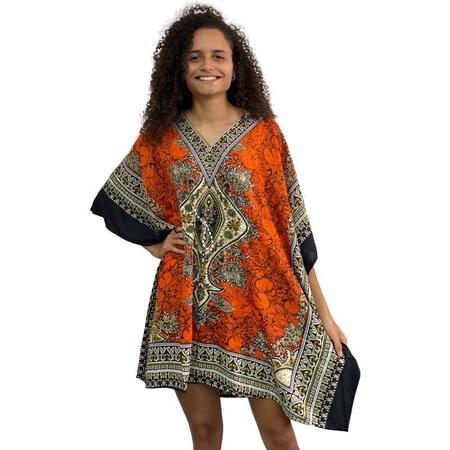 Vestido Curto Kaftan Indiana Sa da De Praia Plus Size Deeyaa
