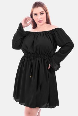 Vestido Curto Rodado Feminino Plus Size Ombro a Ombro Manga Longa Forrado  Elástico na Cintura Tamanhos Grandes 46 ao 56 - Sig Estilo - Vestido para  Bebês - Magazine Luiza