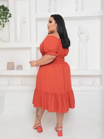 Imagem de Vestido Curto Viscolinho Pipoca Plus Size