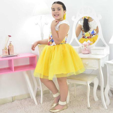 Saia de best sale tule amarela infantil