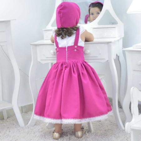 Imagem de Vestido da Menina Rosa Com Lenço - Estilo Fantasia