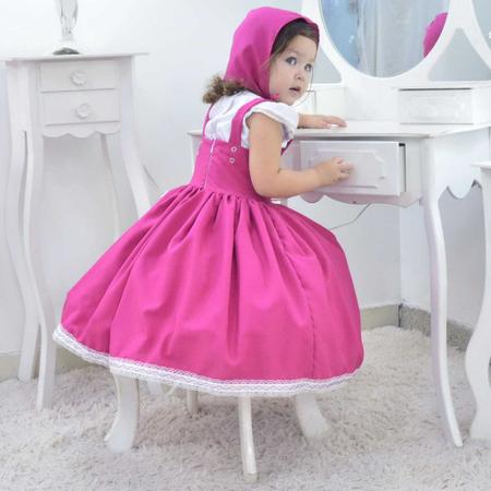 Imagem de Vestido da Menina Rosa Com Lenço - Estilo Fantasia