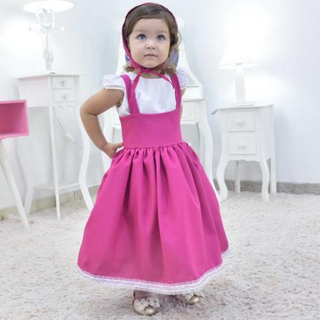 Imagem de Vestido da Menina Rosa Com Lenço - Estilo Fantasia