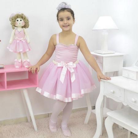 Imagem de Vestido de Bailarina rosa com bordado - conjunto Ballet completo