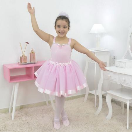 Imagem de Vestido de Bailarina rosa - Conjunto Ballet completo com sapatilha