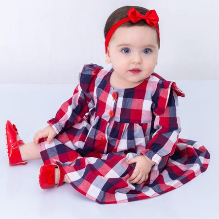 Vestido Junino Xadrez Vermelho Bebê Menina - SACOLA DO BEBÊ