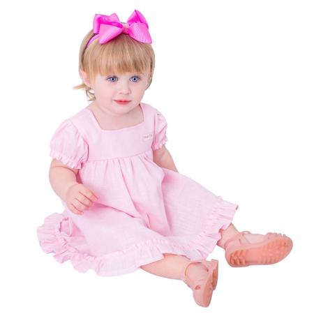 VESTIDO COM LAÇO E CRISTAIS FOFOS MOMI - Fofura Baby Kids