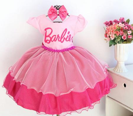 Vestido Infantil Barbie Luxo Festa Aniversário