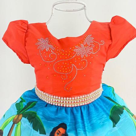 Vestido Laranja Moana Infantil