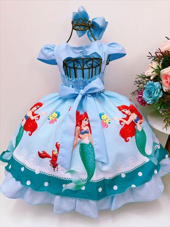 Conjunto Tutu da Pequena Sereia - Roupa de Festa