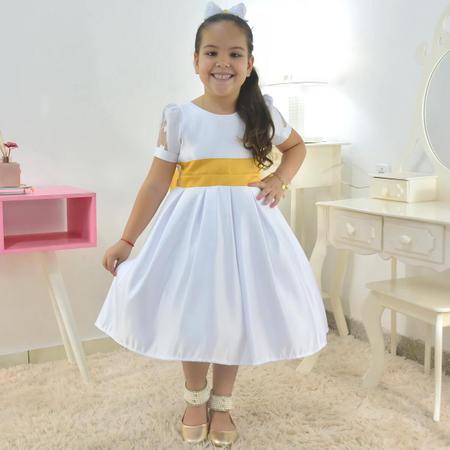 Vestido infantil best sale formatura branco