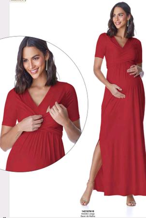 Vestido de gestante e amamentação vermelho Emma Fiorezi M - Vestido  Gestante - Magazine Luiza