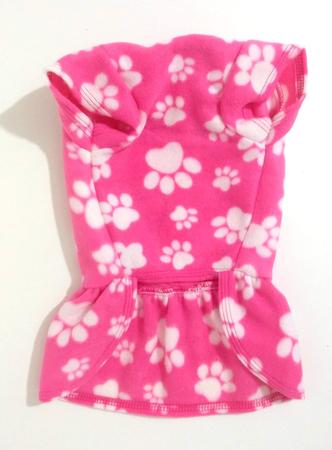 Imagem de Vestido de inverno soft rosa com estampa patinhas tamanho G