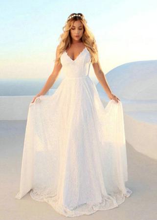 Imagem de Vestido De Noiva Casamento Praia Civil Religioso Rendado
