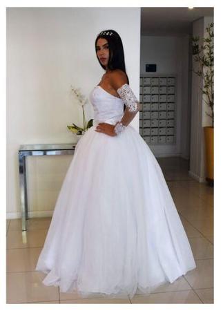 Vestido De Noiva Modelo Princesa Saia Com 6 Metros - PARTYLIGHT ATELIER DAS  NOIVAS - Vestido de Noiva - Magazine Luiza