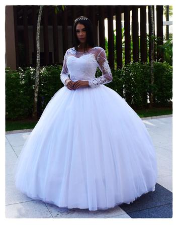 vestido de noiva longo princesa
