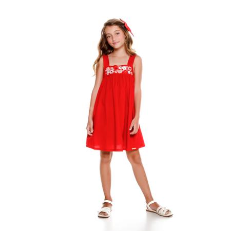 Imagem de Vestido em Tricoline Vermelho - Luluzinha