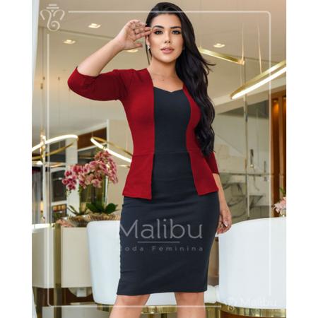 Vestido estilo peplum l pis em Crepe de Malha Moda Evang lica