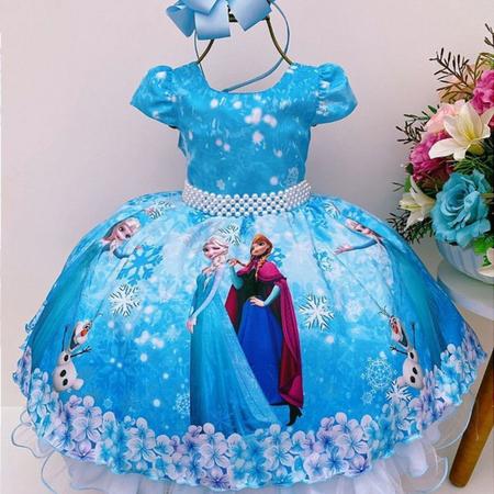 Vestido Fantasia Cinderela Infantil princesa COM LUVA E COROA pcin