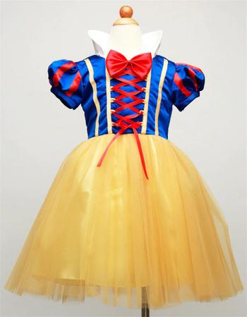 Imagem de Vestido Fantasia Halloween Carnaval Infantil Temático Princesa Branca de Neve